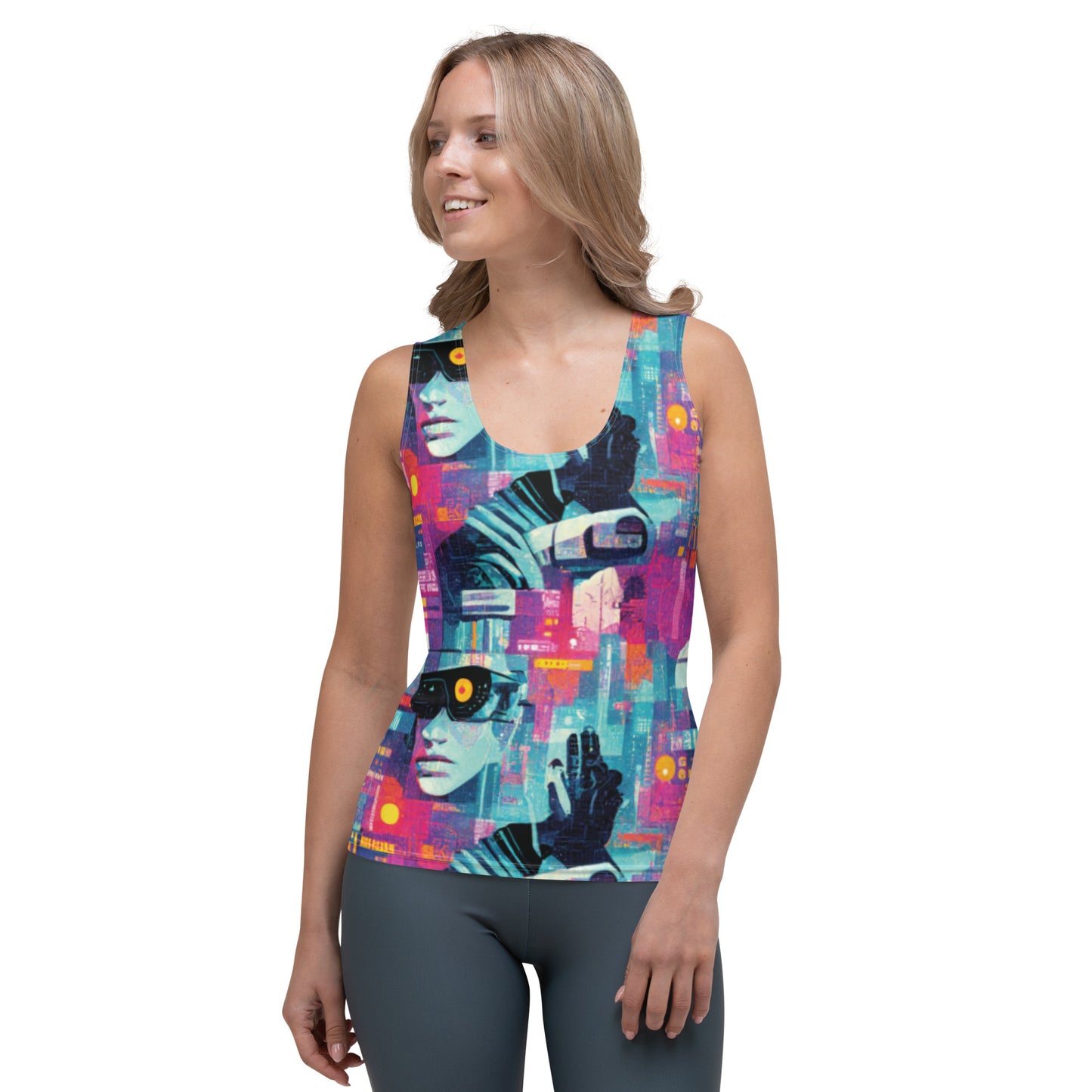 Cyber Girl Collage v1 Tank Top