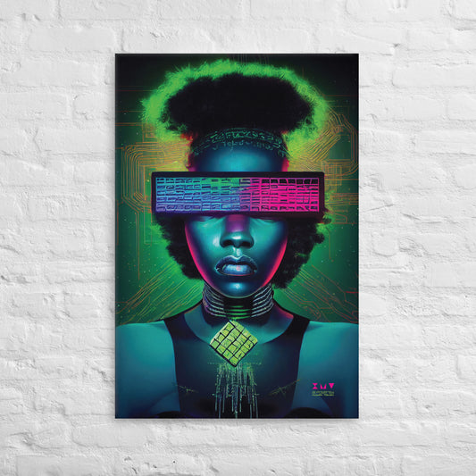 Afro Futurism Hellraiser Queen Visor - Canvas